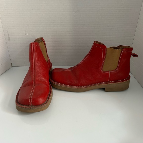 ZARA red leather ankle boots EU 39 - Picture 4 of 12